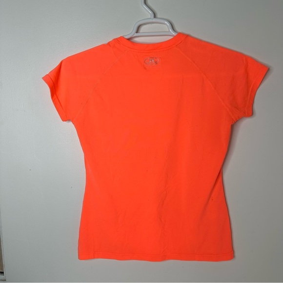 Under Armour Women’s bright orange semi fitted t-shirt size S - Picture 5 of 6